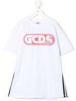 Gcds Kids robe pailletée à manches courtes - Blanc