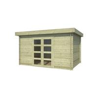 Blokhut Mikkel 380x275 Olijfgroen Geimpregneerd - Outdoor life