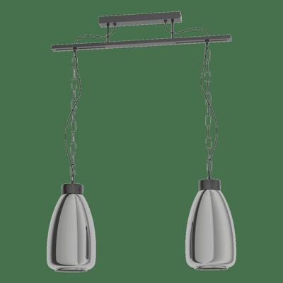 Eglo HanglampBrickfield met twee smoke glazen - 43395