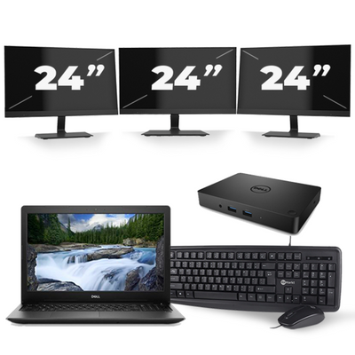 Dell Latitude 3590 - Intel Core i5-8e Generatie - 15 inch - 16GB RAM - 256GB SSD - Windows 11 + 3x 24 inch Monitor
