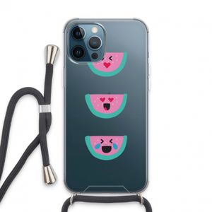 Smiley watermeloen: iPhone 13 Pro Max Transparant Hoesje met koord