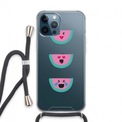 Smiley watermeloen: iPhone 13 Pro Max Transparant Hoesje met koord
