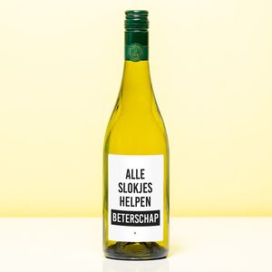 Wijnfles Beterschap Alle Slokjes Helpen - Wit (Sauvignon Blanc)