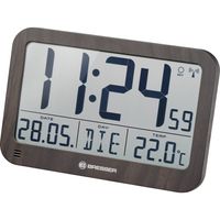 Bresser Optik 7001802 Wandklok Zendergestuurd 225 mm x 150 mm x 20 mm Hout Groot display