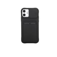 iPhone SE 2020 hoesje - Backcover - Pasjeshouder - Portemonnee - Camerabescherming - TPU - Zwart - thumbnail