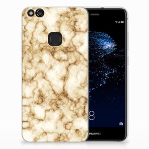 Huawei P10 Lite TPU Siliconen Hoesje Marmer Goud