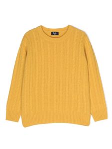 Il Gufo pull en maille torsadée - Jaune