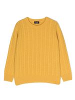 Il Gufo pull en maille torsadée - Jaune