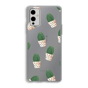 Cactusprint roze: OnePlus 9 Transparant Hoesje