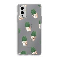 Cactusprint roze: OnePlus 9 Transparant Hoesje