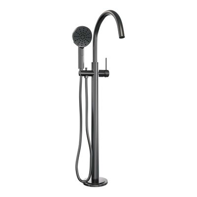 Badkraan Vrijstaand Brauer Gunmetal Carving met Handdouche 3-Standen Geborsteld Gunmetal Brauer