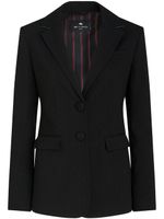 ETRO blazer boutonné à revers crantés - Noir