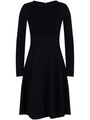 Emporio Armani robe nervurée à manches longues - Noir