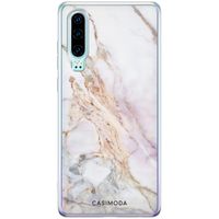 Huawei P30 siliconen telefoonhoesje - Parelmoer marmer - thumbnail