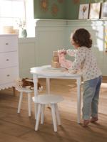 Set van 2 krukjes + tafel bloem ecru Set van 2 krukjes + tafel bloem ecru