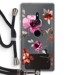 Geschilderde bloemen: Sony Xperia XZ2 Transparant Hoesje met koord