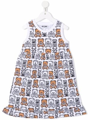 Moschino Kids robe à imprimé monogrammé - Blanc