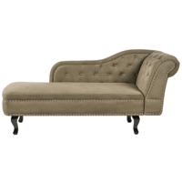 Beliani NIMES - Chaise longue-Groen-Fluweel - thumbnail