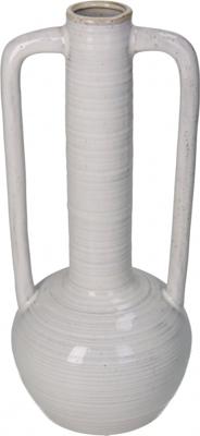 Vaas fijn aardewerk beige 12,2x12,2x27,5 cm - Hd collection