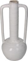 Vaas fijn aardewerk beige 12,2x12,2x27,5 cm - Hd collection