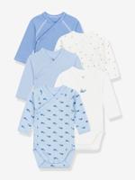 Set van 5 baby rompertjes met lange mouwen PETIT BATEAU wit