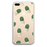Cactusprint roze: iPhone 7 Plus Transparant Hoesje
