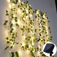 SolarLeaf Sfeerverlichting - Zonnelamp Slinger met Kunstbloemen & Bladeren SolarLeaf Sfeerverlichting - Zonnelamp Slinger met Kunstbloemen & Bladeren