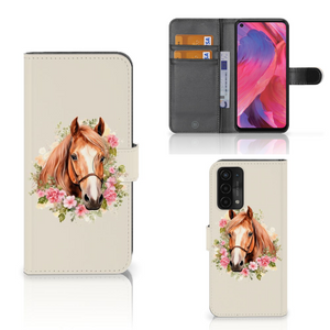 Telefoonhoesje met Pasjes voor OPPO A54 5G | A74 5G | A93 5G Paard