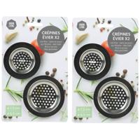 Urban Living Gootsteenfilters - zeefjes - vuil opvangers - 4x stuks - metaal