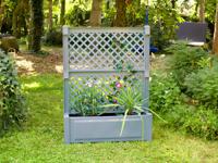 KHW bloembak met centraal trellis, L 100 cm, 110 liter, kunststof (Navy chambray)