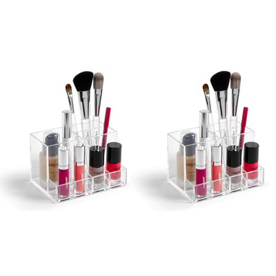 Set van 3x stuks make-up organizers/houder 7-vaks 10 x 14 x 9 cm