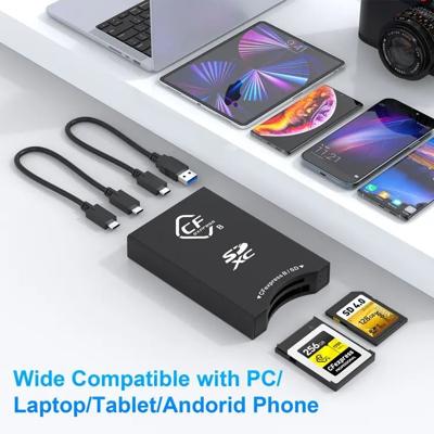Rocketek Dual-Slot Portable UHS-II 10Gbps USB 3.2 CFexpress Type B & SD4.0 Memory Card Reader