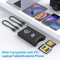 Rocketek Dual-Slot Portable UHS-II 10Gbps USB 3.2 CFexpress Type B & SD4.0 Memory Card Reader