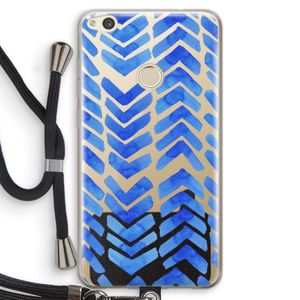 Blauwe pijlen: Huawei Ascend P8 Lite (2017) Transparant Hoesje met koord