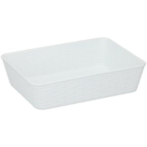 Edco Opbergmandjes - kunststof - wit - 25 x 19 x 6 cm - mandje - rechthoekig