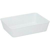 Edco Opbergmandjes - kunststof - wit - 25 x 19 x 6 cm - mandje - rechthoekig Edco Opbergmandjes - kunststof - wit - 25 x 19 x 6 cm - mandje - rechthoekig