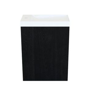 Arcqua Marble Fonteinset - 40x22x54.5cm - fontein glans wit - zonder overloop - oak black FNK492357