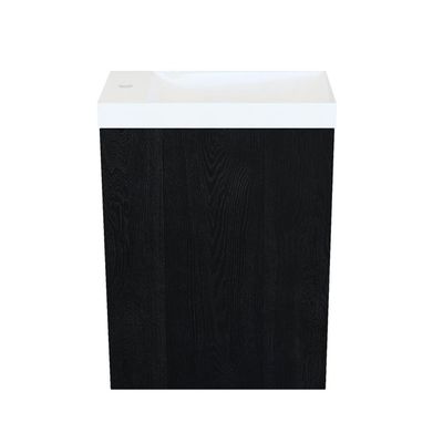 Arcqua Marble Fonteinset - 40x22x54.5cm - fontein glans wit - zonder overloop - oak black FNK492357