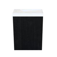 Arcqua Marble Fonteinset - 40x22x54.5cm - fontein glans wit - zonder overloop - oak black FNK492357