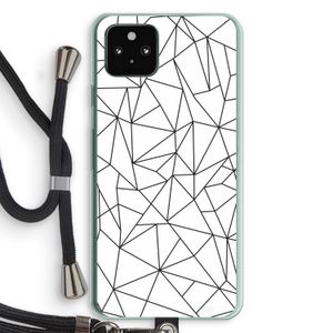 Geometrische lijnen zwart: Pixel 5a 5G Transparant Hoesje met koord