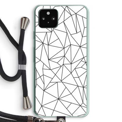 Geometrische lijnen zwart: Pixel 5a 5G Transparant Hoesje met koord