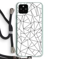 Geometrische lijnen zwart: Pixel 5a 5G Transparant Hoesje met koord