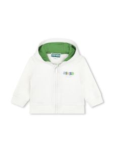 Kenzo Kids cardigan en polaire à logo imprimé - Blanc