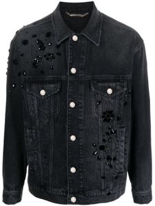 Dolce & Gabbana veste en jean à ornements en cristal - Noir