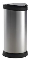 Curver decobin afvalbak ovaal push 40 liter zilver metallic