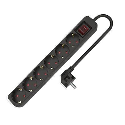 Stopcontactenstrip 6 Tomas met Interruptor TM Electron 3680 W Zwart (1,5 m)