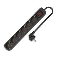 Stopcontactenstrip 6 Tomas met Interruptor TM Electron 3680 W Zwart (1,5 m)