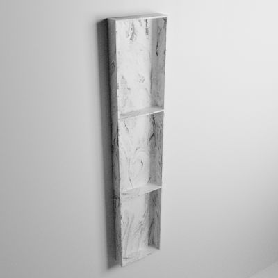 MONDIAZ EASY Nis 149,5x29,5cm in solid surface kleur Glace. 3 vakken geschikt voor in- of opbouw