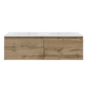 Badkamermeubelset Gliss Eros 120 cm Met Wastafel Rustiek Eiken