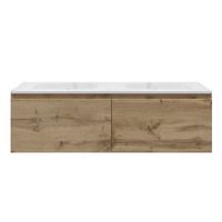 Badkamermeubelset Gliss Eros 120 cm Met Wastafel Rustiek Eiken